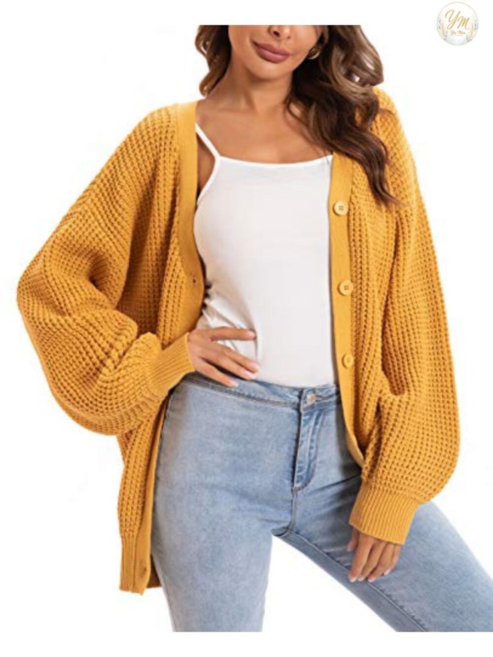 Women's 100% Cotton Oversized Cardigan Sweater